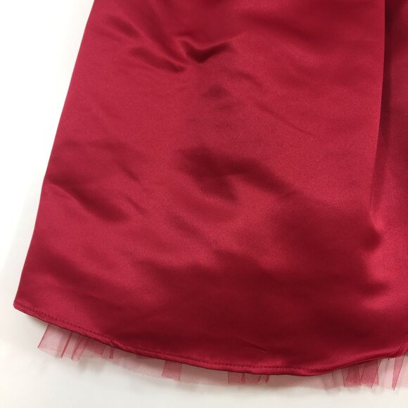 Marmellata Girl's Red Dress Rosette Tulle Underlay Fancy Party Holiday Size 4T - Picture 5 of 16